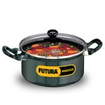 Hawkins Futura 3 Litre Cook n Serve Stewpot, Non Stick Pot with Glass Lid, Cooking Pot with Lid, Black (NST30G)