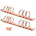 A5 Notebook Binder Mechanism Replacement Kit 2 Pcs 6-Holes 30mm Metal Loose Leaf Binders Spines Combs for Binder Planner Folder Planner Accessories(A5-30MM, Rose Gold)