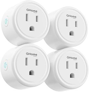 GHome Smart Plug 5GHz, 15A WiFi Smart Plugs That Work with Alexa and Google Home, Smart Home WiFi Outlet with Remote Control and Timer ,5GHz&2.4GHz Wi-Fi Compatible, ETL FCC Listed, White, 4 Pack