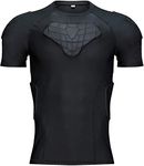 TUOY Padded Compression Shirt Padded Football Shirt Rib Chest Protector Shirt