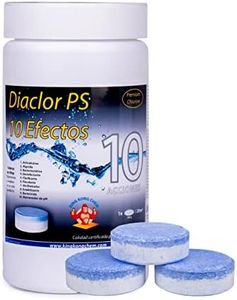 Cloro para Piscinas DIACLOR PS 10 Efectos 1 KG - 5 Pastillas de Cloro Multiacción (200 gr) - Tratamiento Completo 10 Acciones -