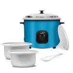 V-Guard Vrc 2.8 C Litre Electric Rice Cooker | 5 Year Heating Plate & 2 Year Product Warranty | Automatic Cooking With Warm & Cook Functions | Double Layer Outer Body - Blue