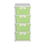 Nilkamal CHST24 Plastic Four Layers Chest of Drawer Cabinet (Cream and Pista Green)