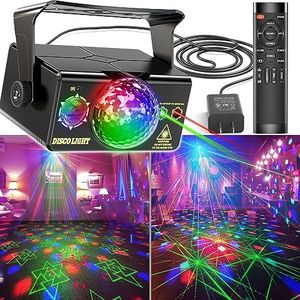 Party Lights Disco Light Strobe Stage Light Rave Lights Sound Activated RGB Led Projector with Remote Control for Parties Bar Birthday Wedding Holiday Event Live Show Xmas Decorations