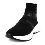Juicy Couture Women's Slip-On High Sock Sneakers – Stylish, Lightweight, and Breathable Athletic & Casual Shoes, Ariella - Black, 8