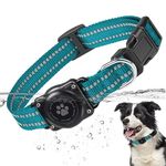 Furrigo Airtag Dog Collar, 100% Waterproof Integrated Apple Air Tag Dog Collars, Reflective GPS Dog Collar with Hard PC AirTag Holder Case for Small Medium Large Dog