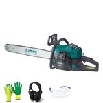 Aimex DT-754 Pro 68CC Powerful 2 Stroke Handed Petrol Chain Saw, Wood cutting Saw for Farm, Garden and Ranch with 2 Chain Stainless Steel Guide Bar Tool Kit (22 Inch)