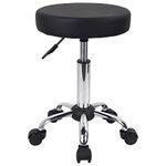 FURWOO Multi-Purpose Rolling Stool Round Stool with Wheels for Spa Adjustable Drafting Stool (Black)