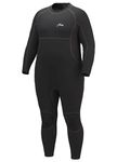 Hevto Men Wetsuits Plus Size 3/2mm Neoprene Back Zip Wet Suit Swimming Keep Warm in Cold Water (MP01-Black, 46)