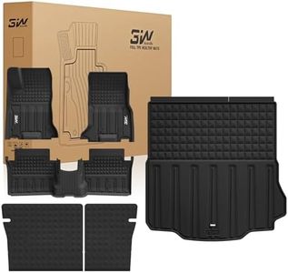 3W Floor Mats & Cargo Liner & Seatback Mats for 2024-2025 2026 Dodge Charger EV Daytona (Fit 2-Door, Not for 4-Door) Scat Pack & R/T, All Weather TPE Custom Fit Car Mats Floor Liners Full Set, Black