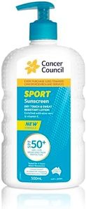 Cancer Council Sunscreen Dry-Touch Sport Lotion SPF50+ by Cancer Council - 500mL Sunblock, Water & Sweat Resistant, Enriched with Aloe & Vitamin E