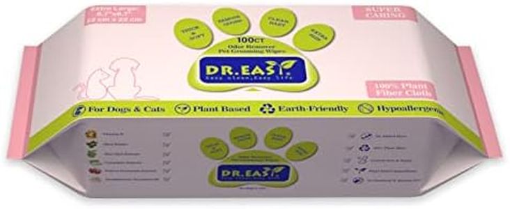 DR.EASY Super Caring Pet Wipes 100ct for Dogs and Cats, Cleans Ears, Face, Butt, Body and Eye Area – Convenient, Ideal for Home or Travel