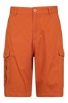 Mountain Warehouse Lakeside Mens Shorts - 100% Durable Twill Cotton Cargo Shorts, Durable Shorts, 6 Pockets - for Walking, Running, Hiking & Camping Orange Men's W34