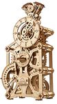 UGEARS Engine Clock 3D Puzzle - Wooden Model Kits for Adults – 3D Wooden Models to Build - DIY Mechanical Wooden Pendulum Clock Puzzle with Moving Pistons - Ideal for Clock Kit Model Building Fans