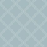 NuWallpaper NU1826 Slate Quatrefoil Peel & Stick Wallpaper, Blue