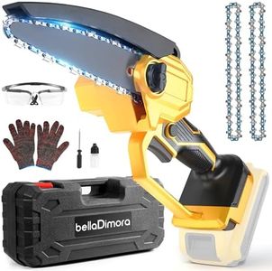 bellaDimora 6 Inch Mini Cordless Chainsaw Compatible with DeWalt 20V MAX Battery (Battery Not Included), Lightweight Portable Handheld Electric Chain Saw with Safety Lock for Wood Cutting, Pruning