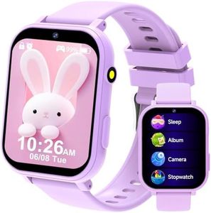 clleylise Kids Smart Watch for Boys Girls - Smart Watch for Kids Fitness Watch with 18 Fun Games, 8MP Camera, Step Counter & Sleep Monitoring, Alarm, Flashlight, for Girls Boys (Purple 3)