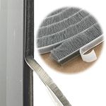 Zhilokdor Fuzzy Weatherstripping for Window and Door Frame Side, Pile Self Adhesive Brush Weather Strip Seal Strip Sealer Felt Insulation (16ft x11/32 Backing x 9/16 Brush inch, Grey), Gray