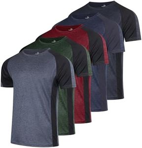 5 Pack: Boys Girls Active Athletic Quick Dry Dri Fit Short Sleeve T-Shirts Crew Neck Tops Teen Gym Undershirts Tees Youth Basketball Clothes Moisture Wicking Tshirt-Set 9,Small (6-7)