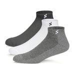Supersox Cotton Men's 3 Pair Combo Sports Calf Length Socks - Half Terry Cushioned, Anti Odour & Anti Bacterial For Sneaker & Running Workout, Ideal Socks For Summer (Pack Of 3)