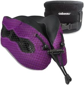 Cabeau Evolution Cool Travel Neck Pillow Cooling Airflow Vents, Memory Foam Neck Support, and Adjustable Clasp - Comfort On-The-Go with Carrying Case - Airplane, Train, Car, and Gaming (Purple)
