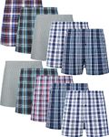 JupiterSecret Mens Woven Boxers Underwear Cotton Boxers for Men, Mens Boxers Shorts Multipack with Button Fly S-6XL