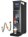 Hot Water Dispenser Commercial Water Boiler Electric Warmer Black Hot Water Machine, 50L/13Gal per Hour, Stainless Steel, Large Capacity, 1600W Fast Heating for Restaurant, Hotel, Office