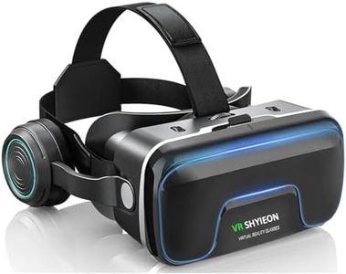 VR Headset for Phone, Virtual Reality Headsets 110° FOV, Anti-Blue Light Lenses, Compatible with iPhone and Android 4.7-7.2 inch Screens (Black)