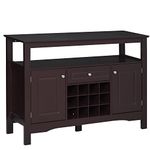 HOMCOM Sideboard Buffet Credenza Storage Cabinet with Drawer and Removable Wine Rack, Espresso