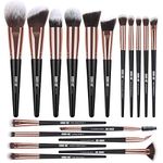 MAANGE Makeup Brushes 18 Pcs Premium Synthetic Makeup Brush Set Professional Eyeshadow Eyebrow Foundation Blush Concealer Face Powder Blending Brushes Kit (Black gold)