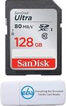 SanDisk 128GB SDXC SD Ultra Memory Card Works with FujiFilm FinePix XP120, XP130, XP140 Underwater Digital Camera (SDSDUNR-128G-GN6IN) Bundle with (1) Everything But Stromboli Card Reader