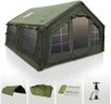 Coody 13.68 | Rbm Outdoors Koala 5 Inflatable Tents for Camping with Stove Jack, 2-8 Person Luxury Canvas Blow Up Tent, 2 Room, Easy Setup Large Inflatable House with Pump (Forest Green, Medium)
