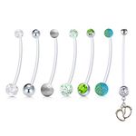 Mayhoop 14G Pregnancy Belly Button Rings Flexible Bioplast Sport Maternity Belly Navel Retainer Body Piercing 38mm 1 1/2"