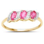 The Diamond Ruby Collection: 9ct Gold Ruby & Diamond Eternity Engagement Ring (Size M) …