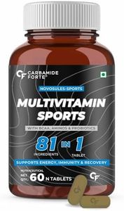 Carbamide Forte Multivitamin for Sports Tablets for Men & Women with BCAA, Amino Acids, Probiotics & Antioxidants - 81 Ingredients - 60 Tablets