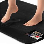 GORILLA GRIP Memory Foam Bath Mat, Soft Absorbent Velvet Bathroom Mats, Durable Dots on Underside, Machine Washable Bathmat, Carpet Rug Room Decor for Shower Tub Floor RV, 30x20 Rugs, Black