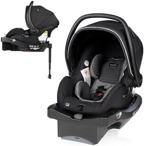 Evenflo LiteMax DLX Infant Car Seat with FreeFlow Fabric, SafeZone and Load Leg Base Black