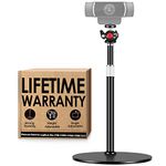 Webcam Tripod Stand for Desk: Webcam Mount for Logitech Brio | C920 | C922 | Razer | Elgato- Height & Angle Adjustable Desktop Tripod for Light & 1/4" Thread for any webcams with 1/4'' Interface