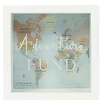 Jones Home and Gift Adventures Map Fund Frame Money Box, White