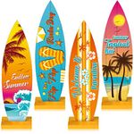 4 Pieces Surfboard Table Decorations Surfboard Beach Signs Welcome to Paradise Sign Tropical Bar Table Centerpieces Endless Summer Wood Sign Flip Flop Table Letters for Home Decor (12.6 x 3.66 Inch)