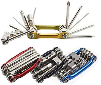 Senven 11-in-1 Multifunzione Portatile Pieghevole Strumento Di Riparazione Della Bicicletta, Strumento Di Riparazione Di Biciclette Mini Luce, Strumento Acciaio Inox - d'oro.