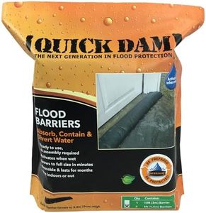 Quick Dam QD65-2 5' Barrier Water Flood Dam Bags, 2 Pack, Black