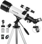 Telescope for Kids & Adults - 70mm Aperture 500mm AZ Mount Fully Multi-Coated Optics Astronomical refracting Portable Telescopes, with Tripod Phone Adapter, Carrying Bag, Remote Control White