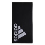 adidas Unisex Adult Linear Towel - Black/White, 70 x 140 cm