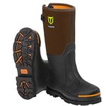 TideWe Rubber Boot for Men, Waterproof Anti Slip Hunting Boot, 6mm Neoprene Hunting Boot, Durable Brown Rubber Boot, Size 11