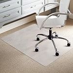 Trintion Office Chair Mat for Carpeted Floor 90x120cm PVC Floor Mat Non-Slip Pointed Waterproof Plastic Chair Mat Carpet Protector for Low, Standard and Medium Pile Carpets (Rectangle Pointed)