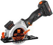 WEN 20V Max 4-1/2-Inch Cordless Mini Circular Saw with 2.0Ah Battery and Charger (20604)