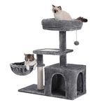 PAWZ Road Cat Tree for Small Cats, Plush Cat Tower with Large Cat Condo, Deep Hammock and Sisal Cat Scratching Post for Kittens