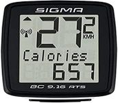 Sigma BC 9.16 ATS Wireless Bicycle Computer | Speed, Distance, Ride Time, Calories, Clock | Compact, Easy to Read Display, Auto Start/Stop, IPX8 Water Resistant, Tool Free Mounting, USFB Compatible