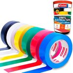 XFasten Vinyl Multi-Colored Electrical Tape Assortment Value Pack, 3/4-Inch x 60-Foot (7 mil), Multicolor (6-Pack) Colored Electrical Tape for Identification | Flame Retardant and Waterproof